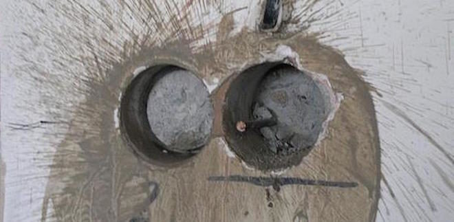 socket hole in concrete wall