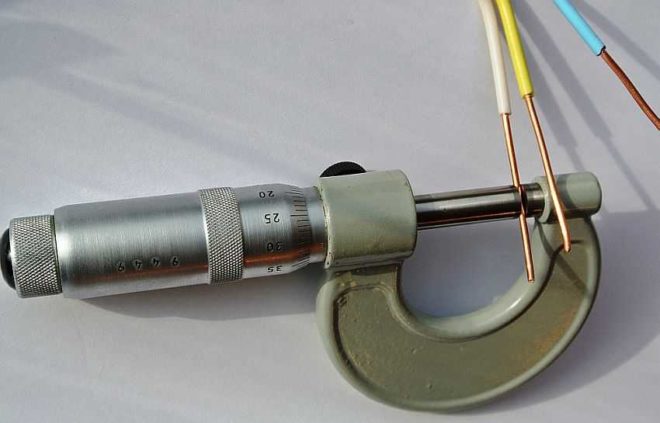 measuring wire diameter with a micrometer