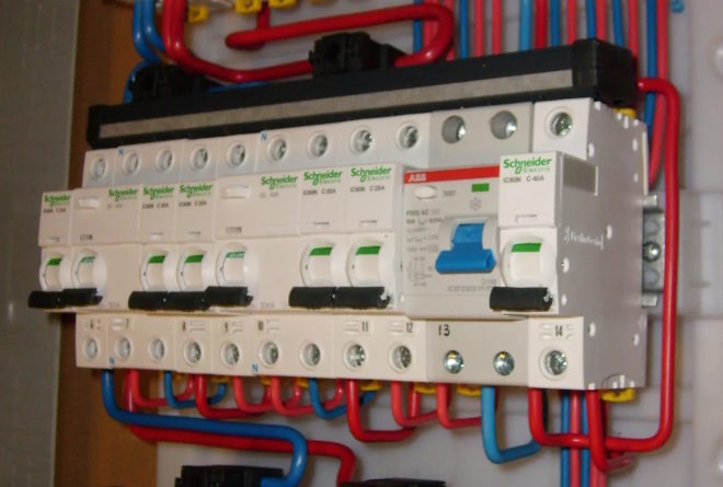 automatic machines in the electrical panel