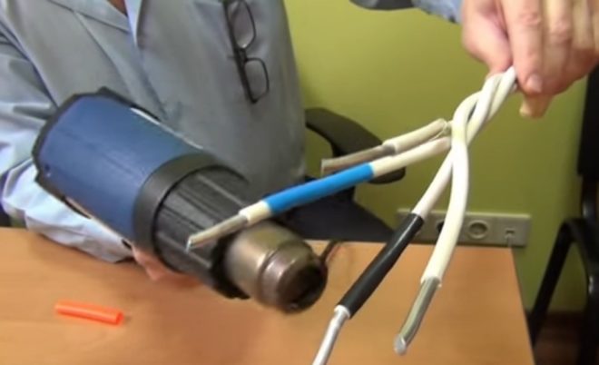 using a hair dryer when working with heat shrink