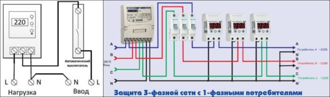 Connection example for voltage monitoring relay